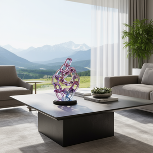 Escultura Artística Moderna de Lujo para Decoración de Interiores, Escultura Abstracta de Acrílico con Diseño de Paisaje para Mesa de Centro - Product Image 3