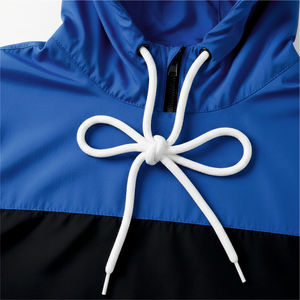 Veste coupe-vent personnalisée brodée, légère et respirante en nylon, à capuche, anorak avec panneau contrastant sur la poitrine, pour le streetwear et les activités de plein air - Product Image 3