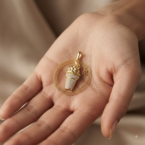 Trendy Stylish Hip Hop <b>Toddlers</b> Jewelry 10K Gold Iced Custom Softy Ice Cream Moissanite Diamond Fine Pendants Charms Necklaces - Product Image 4