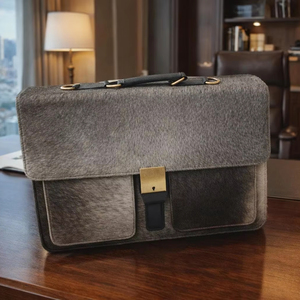 Lightweight Genuine Leather Hair on <b>Laptop</b> Bag Cowhide Stylish Summer Layering Relaxed waterproof sustainable Hair on <b>Laptop</b> Bag - Product Image 1