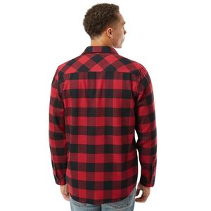 <b>Mens</b> <b>Red</b> <b>Black</b> Buffalo Satin Flannel <b>Shirt</b> Soft Brushed Cotton Button Down Long Sleeve Casual Work Outdoor - Product Image 2