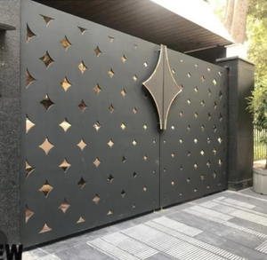 Puerta de Hierro Decorativa Personalizable para Uso Residencial y Comercial Exterior, Puertas de Entrada de Metal Cortadas con CNC para Casa, Villa, Mansión - Product Image 2
