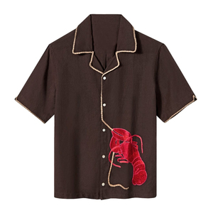 New 2026 Stylish Summer Casual Fashion Outfit Lightweight Comfortable Resort Vacation <b>Shirts</b> OEM Striped Cabana <b>Shirts</b> mens - Product Image 2