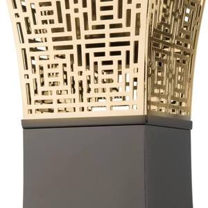 Luxury Black and Gold <b>Bakhoor</b> Burner Contemporary Geometric Metal Incense Censer with Tapered Pedestal for <b>Oud</b> and Frankincense - Product Image 2