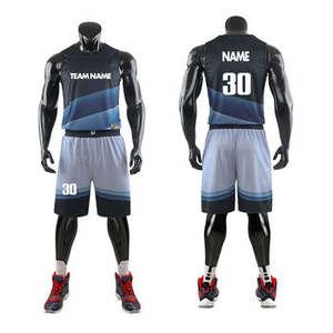 Vente directe d'usine, uniformes de basket-ball personnalisés avec logo, sublimation, vente en gros, uniformes de basket-ball noirs à séchage rapide pour hommes - Product Image 1