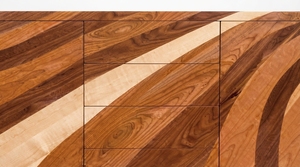 Buffet en bois moderne, design mid-century, fait main, pour salle à manger et salon, avec poignées en bois - Product Image 3