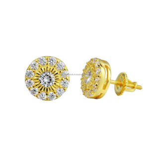 Boucles d'oreilles en diamants de laboratoire de qualité supérieure, argent sterling 925 plaqué or, collection de bijoux de luxe haut de gamme - Product Image 1
