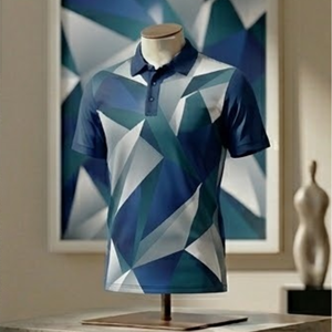 High Quality CUSTOMIZED Men's Geometric Pattern Polo Shirt Sublimation Print OEM ODM Breathable <b>Athletic</b> Golf Sportswear - Product Image 4