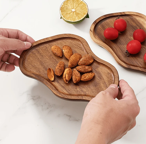 Wood Dry Fruit Tray For Snacks And Fruits Minimalist Decorative Dish Handmade Wood Craft Dry Fruits Tray - Product Image 1