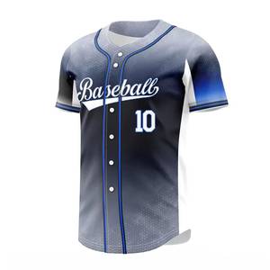 Último Modelo de Camiseta de Béisbol Personalizada para Hombre, Transpirable, Absorbente de Humedad, 100% Poliéster, Ropa Deportiva para Adultos, Diseño de Logotipo Personalizado - Product Image 3