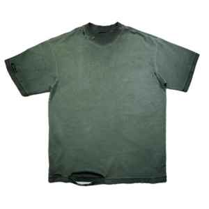 T-shirt décontracté pour homme, vert uni, manches courtes, respirant, tricoté, teinture unie, pour l'été - Product Image 1