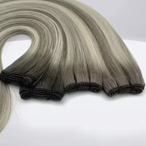Extensiones de Cabello Humano Liso Indio Rubio Ceniza para Tejido Remy Doble Densidad 100% Base de Seda HD Transparente Color Personalizable - Product Image 3