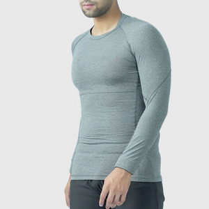 Nouveau style de t-shirts de sport pour hommes, à manches longues, compressifs, respirants et à séchage rapide, en spandex pour la salle de sport - Product Image 3