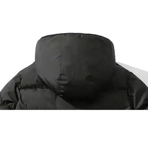 Women's <b>Quilted</b> Jacket Gray White Color Block Hooded Full Sleeve Winter Thick Polyester <b>Wadding</b> Zipper Closure - Product Image 6