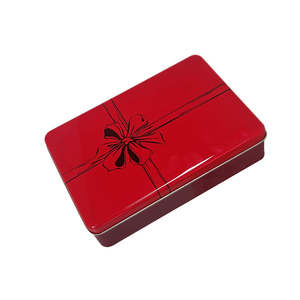 Boîte en métal rectangulaire recyclable sur mesure avec couvercle pour l'emballage de chocolats et de biscuits - Product Image 3