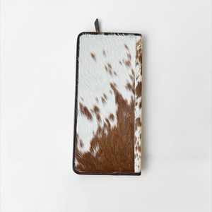 Vintage Genuine <b>Leather</b> <b>Jewelry</b> Case with Brown Floral Embossing Zipper Closure Durable Storage <b>Box</b> - Product Image 2