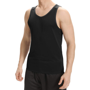 Men's Athletic Singlet <b>Vests</b> Breathable Quick Dry Eco-Friendly Spandex Cotton Crew Neck <b>Wide</b> <b>Straps</b> Muscle-Fit Tank <b>Top</b> - Product Image 3