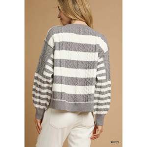 Umgee-Cárdigan abotonado a rayas para mujer - Product Image 5