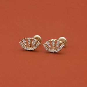 Elegant <b>Moissanite</b> Diamond Silver Stud <b>Earrings</b> with Openwork Design for Women - Product Image 3