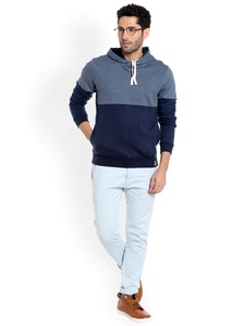 Sudadera con Capucha para Hombre, Diseño Color Block, Corte Regular, Informal, Tejido de Algodón, con Bolsillo, para Otoño - Product Image 1