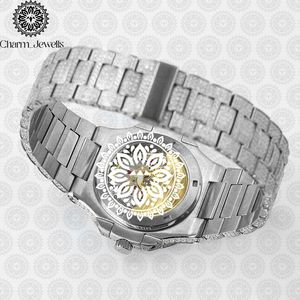 Montre de luxe pour homme Charm_Jewells, boîtier carré en acier inoxydable, mouvement à quartz analogique, verre saphir, lumineux, pliable - Product Image 3
