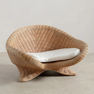 Silla de meditación de ratán para el hogar, sillas de meditación de suelo al aire libre con soporte trasero para práctica de yogo - Product Image 1