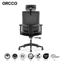Chaise de bureau de direction à dossier haut en maille, design ergonomique moderne, dossier réglable, norme européenne EUDR