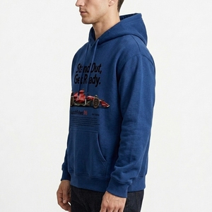 Sudadera con capucha de algodón y felpa extragrande personalizada OEM con diseño de logotipo frontal, ajuste holgado y estampado digital. - Product Image 4