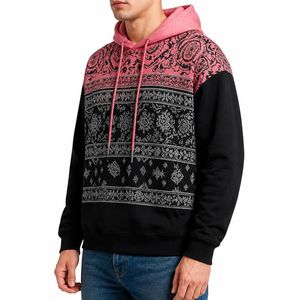 Custom <b>Mens</b> Paisley Print Pullover Hoodie Winter Streetwear Hip Hop Oversized <b>Fleece</b> <b>Jacket</b> Casual Hooded Sweatshirt Top - Product Image 2