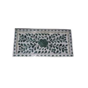 Bandeja de resina antigua hecha a mano con incrustaciones de nácar para servir alimentos, bandeja decorativa de lujo para restaurantes, bandeja de resina MOP. - Product Image 2