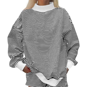Sudaderas con capucha para mujer al por mayor, sudaderas extragrandes con cuello simulado, sudaderas con capucha de manga larga de algodón y forro polar para mujer - Product Image 1