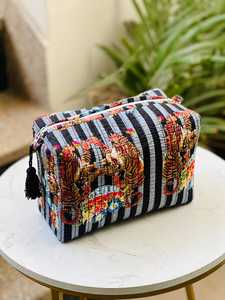 Bohemian Tassel Waterproof Eco-Friendly Cosmetic Bag Medium Size Zipper Closure Cotton Textile Portable <b>Travel</b> <b>Pouch</b> - Product Image 2
