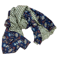 Créations MAYURI de luxe MC-562 – Longue écharpe légère en soie double couche, imprimée numériquement à motifs géométriques, pour femme, toutes saisons