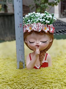 Maceta de Resina Vacía con Diseño de Dibujos Animados Navideños, para Interiores, de Escritorio, con Acabado Glaseado, Color Rojo, para Decoración del Hogar y Jardín - Product Image 4