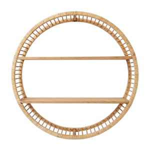 Boho Style Bamboo Round Wall Shelf Multi-Purpose Storage Rack for Hotel Spa Display Handmade Bamboo Furniture Decor <b>Unit</b> - Product Image 1