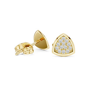 Pendientes de compromiso de oro rosa de 14 quilates con diamantes cultivados en laboratorio para mujer |   Diamante Cultivado Nuevo - Product Image 5