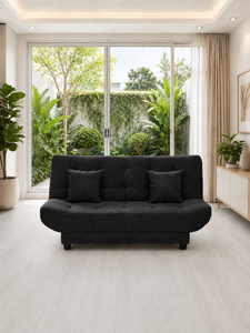 Sofá Cama Moderno Velva Negro, Sofá Cama Convertible para Sala de Estar, Apartamento, Hotel, Villa, Hospital, Fabricante de Telas Personalizadas - Product Image 3