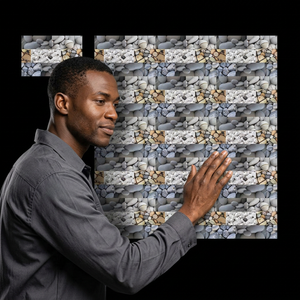 Carreaux muraux extérieurs en céramique émaillée brillante à motif brique 3D pour espaces commerciaux et de vente au détail 250x375mm - Product Image 4