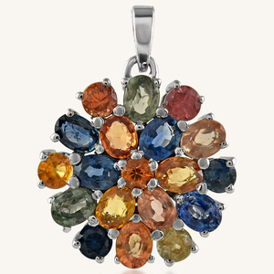 Colgante de Zafiros Múltiples en Plata de Ley 92.5 KLSP-50159 - Product Image 1