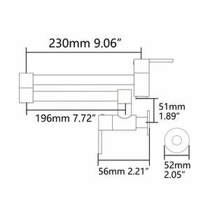 Grifo de Cocina de Latón de Doble Manija, Montado en la Pared, Plegable, Cromado, con Agua Fría para Uso en la Cocina - Product Image 6