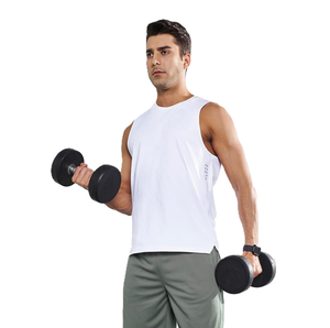 High Quality Men's <b>Muscle</b> Tank Top Breathable Eco-Friendly Anti-UV Spandex/Cotton Workout Gym <b>Vest</b> Performance Activewear - Product Image 1