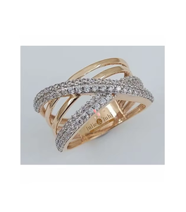 Bague de fiançailles et de mariage pour femme en or rose 18 carats, bijoux raffinés avec un éclat brillant, style élégant - Product Image 4