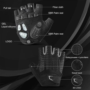 Guantes de Ciclismo para Hombre y Mujer con Almohadilla Antideslizante y Absorbente de Impactos, Guantes de Ciclismo sin Dedos, Ligeros y Transpirables - Product Image 5