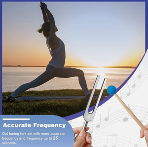 Juego de diapasones de chakra de 528 Hz, aleación de aluminio, apto para terapia de sonido y trabajo energético. - Product Image 2