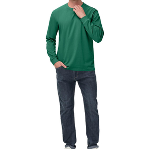 เสื้อยืดแขนยาวผู้ชาย ระบายอากาศได้ดี สีพื้น ผ้าฝ้ายเจอร์ซีย์ 100% คุณภาพสูง สวมใส่สบาย เหมาะสำหรับฤดูร้อน รับผลิตตามแบบ - Product Image 2