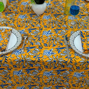 Wholesale Wedding Decoration Table Cloth for Events 100% Cotton Picnic <b>Tablecloths</b> Vintage Block Print <b>Rectangle</b> Table Cover - Product Image 3