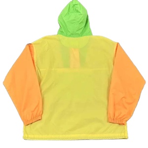 เสื้อแจ็คเก็ตกันลมคุณภาพสูงจากผู้ผลิต OEM แบบ unisex ทรงปกติ สีนีออน ดีไซน์บล็อกสีแบบ Anorak สำหรับกิจกรรมกลางแจ้ง พร้อมฮู้ดกันลม - Product Image 5