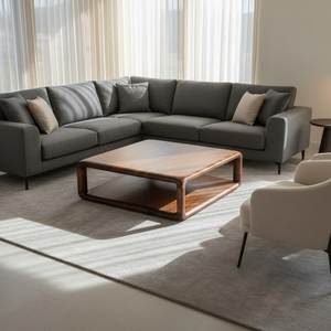 Mesa de Centro Moderna de Madera de Teca, Mesa Baja Minimalista Estilo Japandi, Mesa de Centro de Teca Sólida para Sala de Estar - Product Image 2