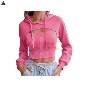 Latest Design Pullover <b>Hoodie</b> Oversized Women's Crop <b>Hoodie</b> Blank Oem Custom <b>Gym</b> Printed Basics Cotton Blended Crop <b>Hoodie</b> Women - Product Image 6