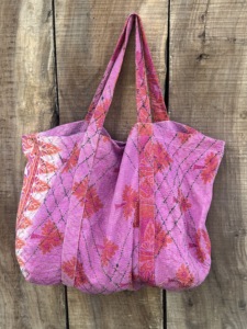 Handmade <b>Vintage</b> Embroidery Cotton Kantha Stitch Shoulder <b>Bag</b> Eco Friendly Reusable <b>Tote</b> Handbag Shopping Market Beach Picnic - Product Image 2